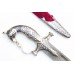Handmade Sword Damascus Steel Blade Silver Bidari Work Horse Face Handle Sheath